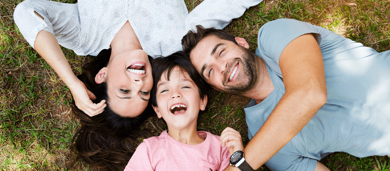 Happy people laughing